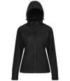 RG636 TRA702 Regatta Ladies Venturer Three Layer Hooded Soft Shell Jacket Black / Black colour image
